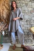 Tasha Cushion Cotton Oversized Shirt Tunic Mocha